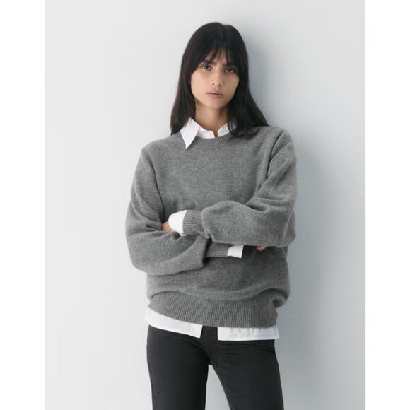 ARITZIA WILFRED Isabelle Wool Cashmere Sweater in Heather Dark Gray Old Money S - Picture 1 of 14